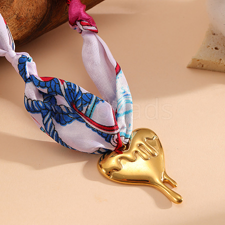 304 Stainless Steel Pendant Scarf Necklaces for Women WGD26AB-02-1