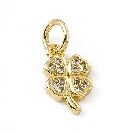 Brass Micro Pave Cubic Zirconia Charms ZIRC-F132-35G-1