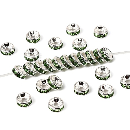 Brass Grade A Rhinestone Spacer Beads RB-A014-Z6mm-07S-1