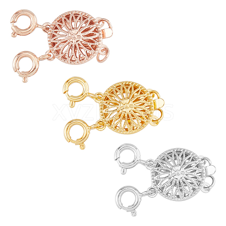 DICOSMETIC 3Pcs 3 Colors Brass Box Clasps KK-DC0003-80-1