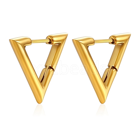 Titanium Steel Triangle Hoop Earrings PW-WGCD79E-03-1