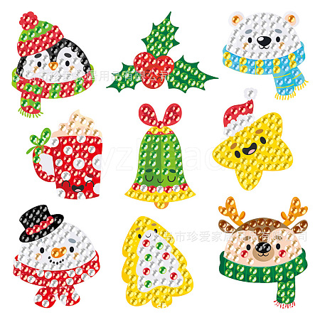 Christmas Theme DIY PVC Diamond Painting Sticker Kit PW-WG29650-10-1