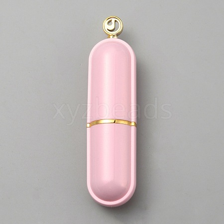 Lipstick Shape Plastic with Alloy Cross Stitch Storage Tool AJEW-WH20008-05B-G-1