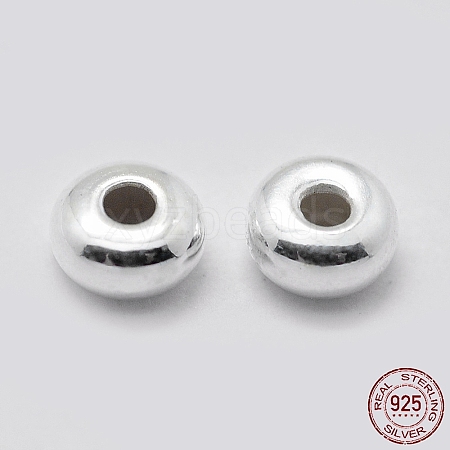 Rondelle 925 Sterling Silver Spacer Beads STER-N013-01D-1
