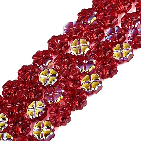 Baking Paint Electroplate Transparent Glass Beads Strands EGLA-Q136-04A-06-1