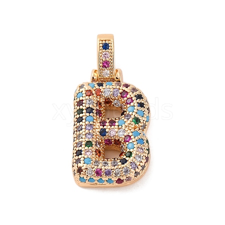 Brass Micro Pave Cubic Zirconia Pendants KK-C076-29B-G02-1