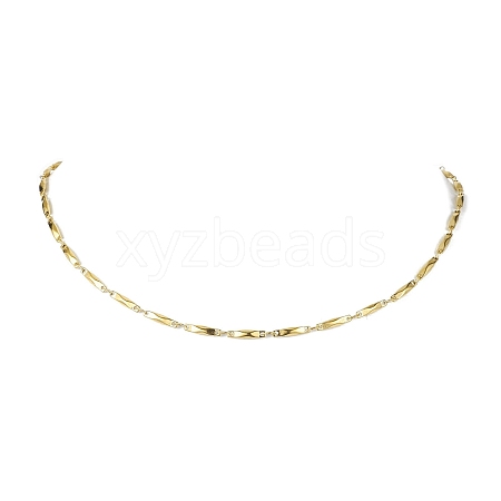 304 Stainless Steel Rectangle link Chain Necklaces NJEW-JN04746-02-1