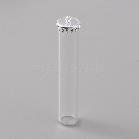 Transparent Glass Bottle Pendants LS-GLAA-WH0039-03S-1