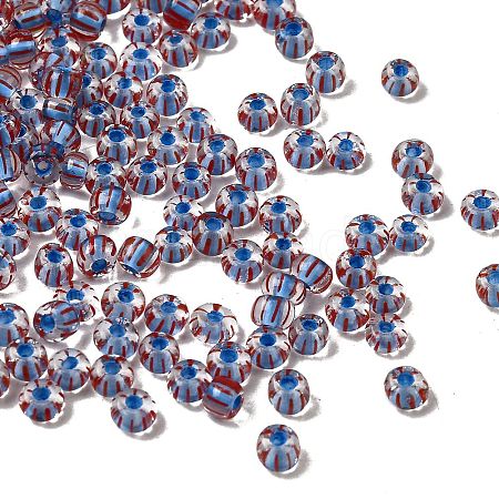 Transparent Stripe Glass Seed Beads GLAA-NH0001-06I-1