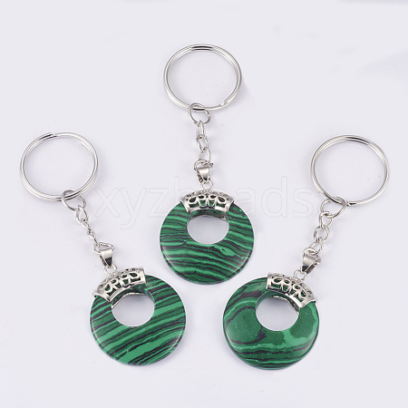 Synthetic Malachite Keychain KEYC-P041-D07-1