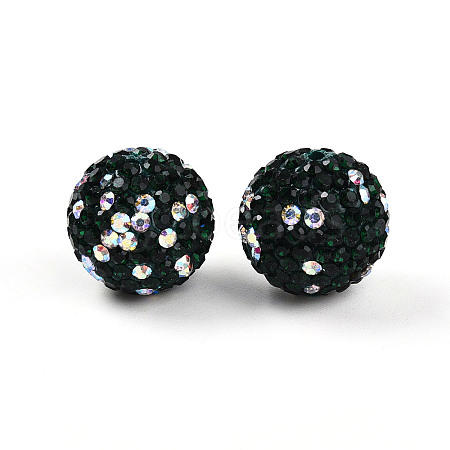 Polymer Clay Pave Rhinestone Beads RB-T018-01F-1