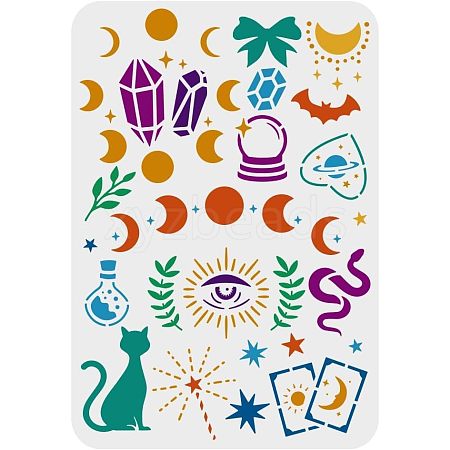 Large Plastic Reusable Drawing Painting Stencils Templates DIY-WH0202-161-1