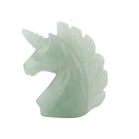 Natural Green Aventurine Unicorn Display Decorations UNIC-PW0001-053K-1