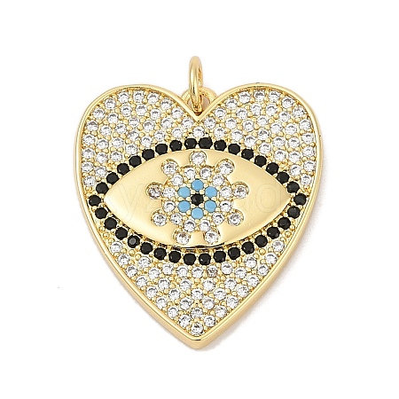 Brass Micro Pave Cubic Zirconia Pendants KK-U058-58C-G-1