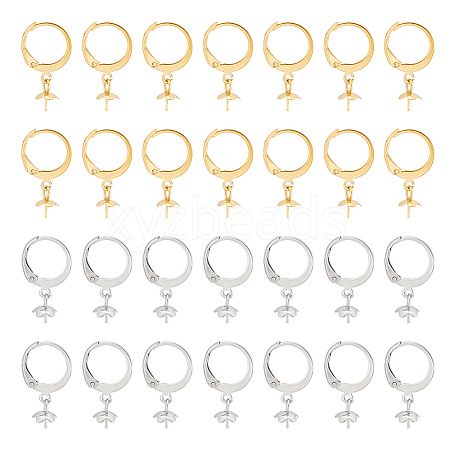 Unicraftale 40Pcs 2 Colors 304 Stainless Steel Leverback Earring Findings STAS-UN0046-30-1