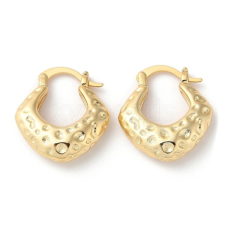 Rhombus Brass Thick Hoop Earrings EJEW-K247-13G-1