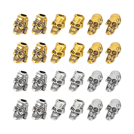 Unicraftale 24Pcs 6 Styles Alloy EDC European Beads FIND-UN0002-97-1