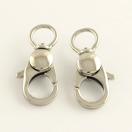 Tarnish Resistant 304 Stainless Steel Swivel Lobster Claw Clasps X-STAS-R065-10-1