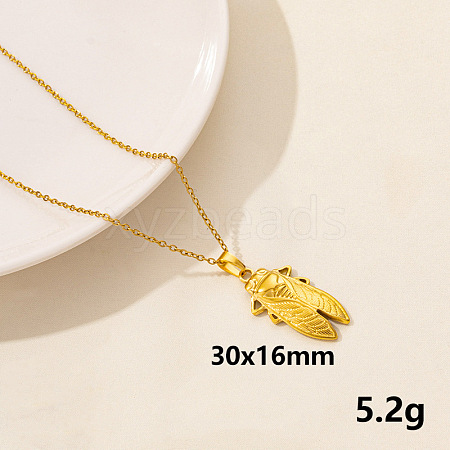 Stainless Steel Insect Pendant Necklace Unisex Jewelry TG2584-6-1