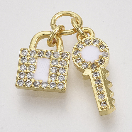 Brass Micro Pave Cubic Zirconia Pendants ZIRC-Q022-010G-02-NF-1