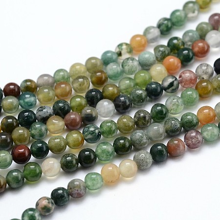 Natural Indian Agate  Round Beads Strands G-P100-01-1