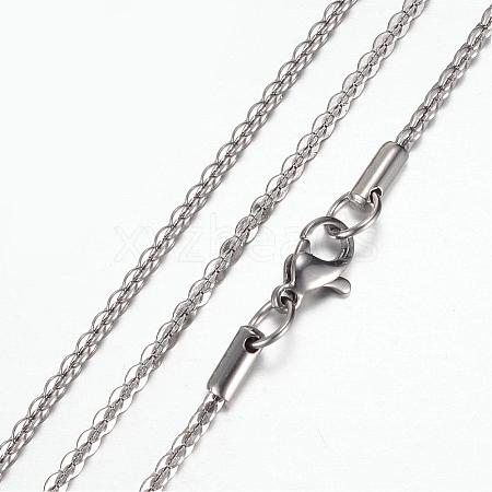 304 Stainless Steel Chain Necklaces STAS-G083-05P-1