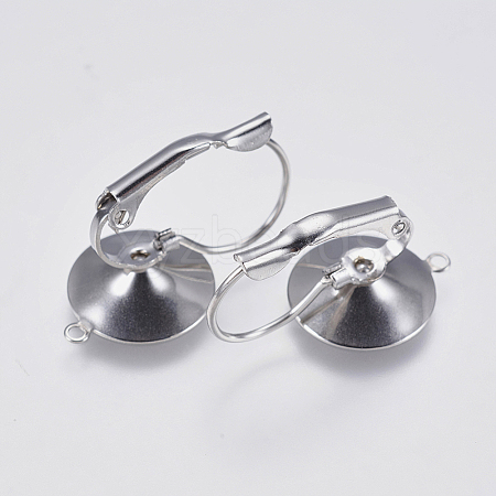 304 Stainless Steel Leverback Earring Settings STAS-I097-022P-1