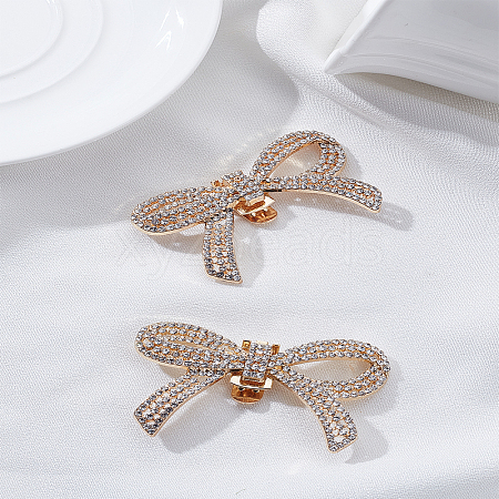 2Pcs Bowknot Alloy Crystal Rhinestone Wedding Shoe Decorations FIND-LP0003-71-1