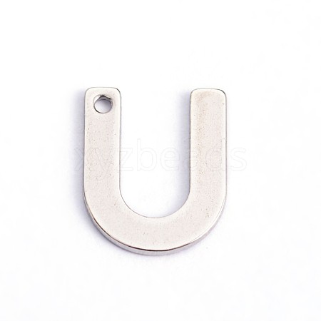 Non-Tarnish 304 Stainless Steel Letter Charms X-STAS-O072-U-1