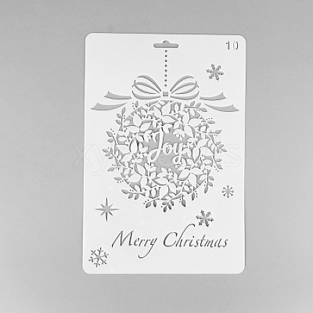 Creative Christmas Plastic Drawing Stencil DIY-L007-10-1