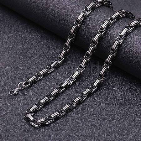 Titanium Steel Byzantine Chain Necklaces for Men FS-WG56795-198-1
