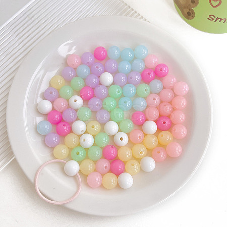 Opaque Acrylic Beads OACR-H038-13-1