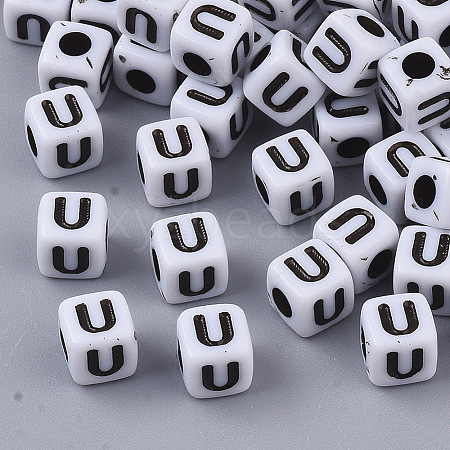 White Opaque Acrylic Beads LS-X-MACR-R869-02U-1