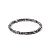 Bohemian Natural Labradorite & Golden Synthetic Non-magnetic Hematite Beaded Stretch Bracelets for Women Men NY1304-4-1