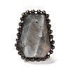 Natural Labradorite Open Cuff Ring RJEW-M166-03R-H-2