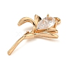 Brass Micro Pave Clear Cubic Zirconia Pendants LS-ZIRC-U003-01G-04-2
