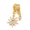 Brass Micro Pave Clear Cubic Zirconia Pendants CU-CBAD306-12G-1