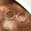 Brass Textured Hoop Earrings EJEW-F378-03C-G-4