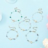 5Pcs 5 Styles Handmade Glass & Opalite & Natural Morganite & Dyed Green Agate & Labradorite & Amethyst Nuggets Beads Necklaces BJEW-JB12461-1