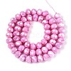 Anti-Tarnish Electroplate Rondelle Glass Beads Strands EGLA-T021-8mm-17-08-3