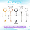 HOBBIESAY 12Pcs 4 Colors Alloy Mini Crown Spoon Pendant Keychain KEYC-HY0001-15-2