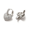 Clear Cubic Zirconia Heart Dangle Hoop Earrings EJEW-C054-05P-2