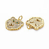 Brass Micro Pave Clear Cubic Zirconia Pendants ZIRC-N039-192-NF-2