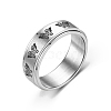 Rotating Titanium Steel Anxiety Relief Ring for Women Men PW-WG4928D-06-1