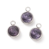 304 Stainless Steel Glass Rhinestone Charms STAS-E052-56A-3