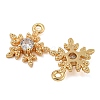 Flower Brass Micro Pave Cubic Zirconia Pendants X-KK-N254-102G-01-2