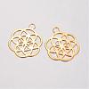 Brass Filigree Pendants KK-D522-02G-1