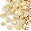 Olycraft 50Pcs 5 Style 4-Hole Brass Buttons BUTT-OC0001-18-4