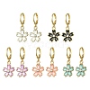 Alloy Enamel Flower Leverback Earrings EJEW-JE05574-1