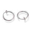 Tarnish Resistant 304 Stainless Steel Retractable Clip-on Hoop Earrings X-STAS-O135-01D-2